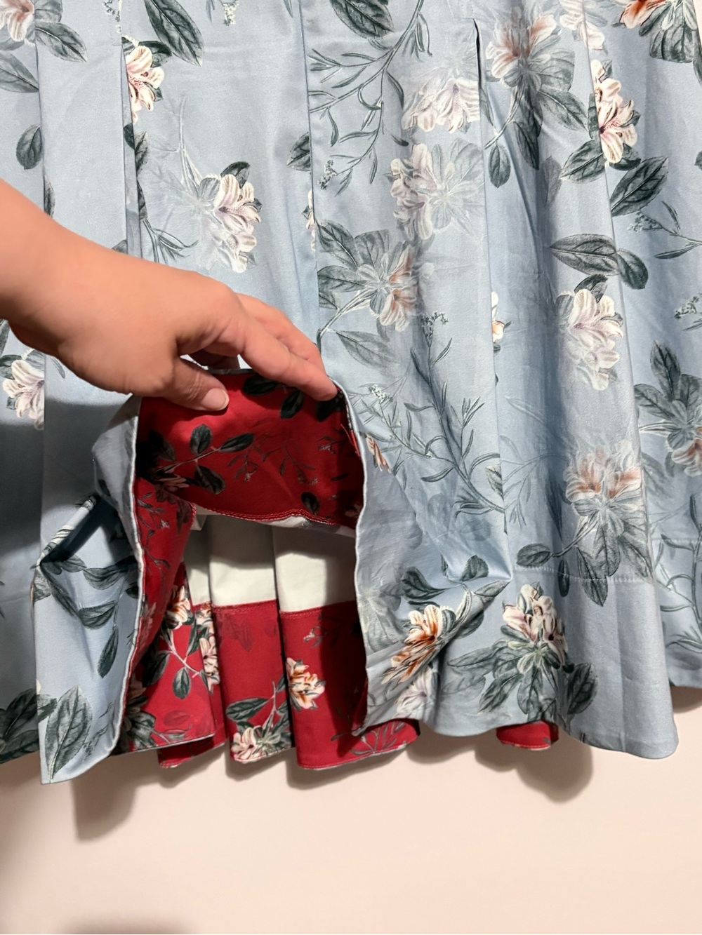 French Connection Kioa Blue Fit and Flare Dress - Picture 5 of 7